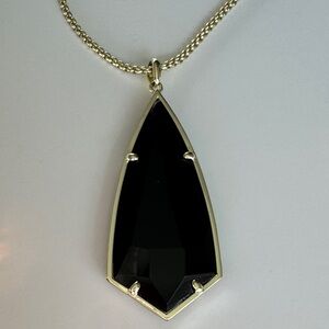 Kendra Scott Black Gold Long Pendant Necklace